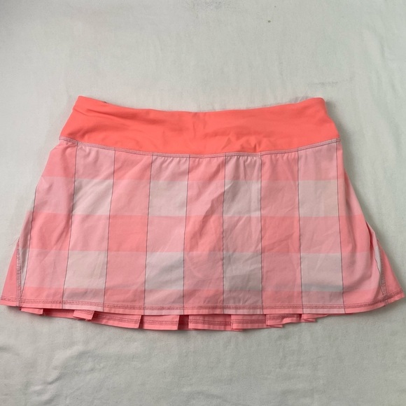 Lululemon Women’s Pace Setter Run Skort Pink White Gingham Size 8